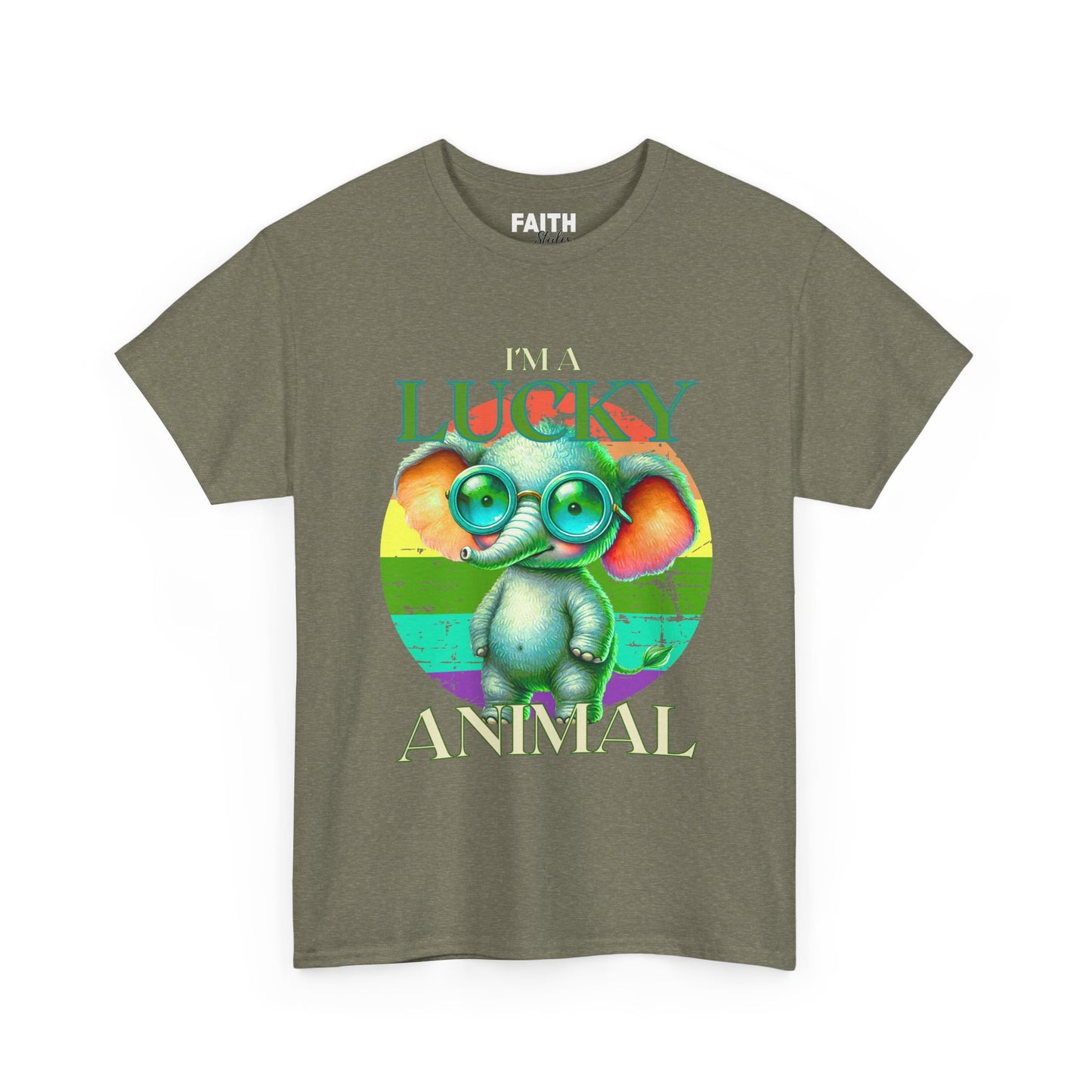 Lucky Animal Unisex Heavy Cotton Tee, Cute Gift for Animal Lovers, Casual Streetwear, St. Patrick's Day, Birthday Apparel