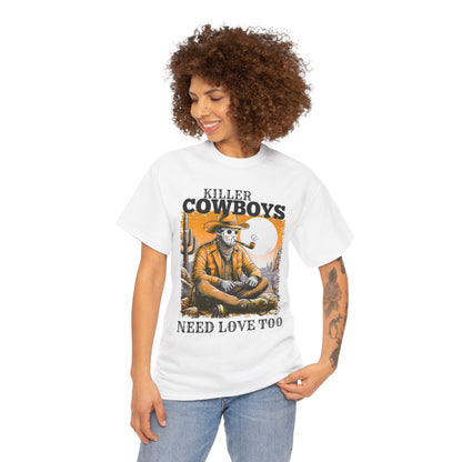 Killer Cowboys Graphic Tee, Unisex Heavy Cotton T-Shirt for Casual Wear, Cowboy Lover Gift, Western Occasion Apparel