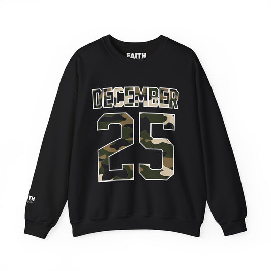 December 25 Camouflage Crewneck Sweatshirt - Christmas Holiday Tee