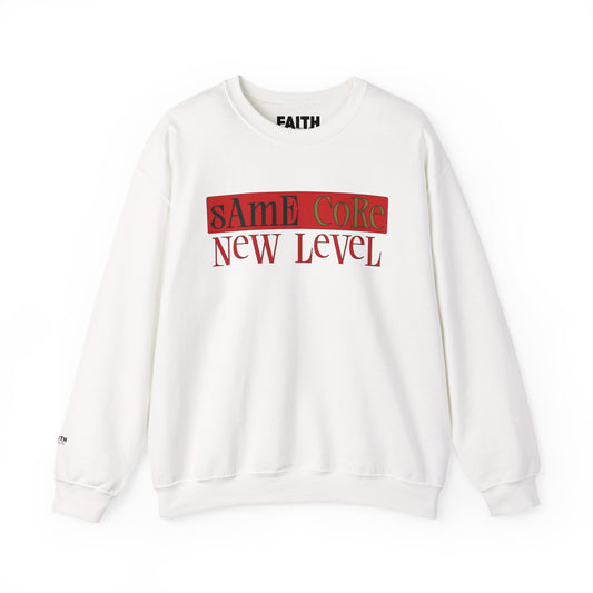 Crewneck Sweatshirt — "Same Core New Level" Graphic Pullover
