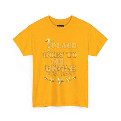1st Place Uncle Badass Tee | Funny Gift for Uncle, Unisex Cotton Shirt, Family Reunion, Birthday Celebration, Casual Wear