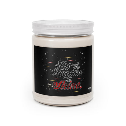 Holiday Soy Candle 9oz — "Tis the Season to Shine" Scented Jar