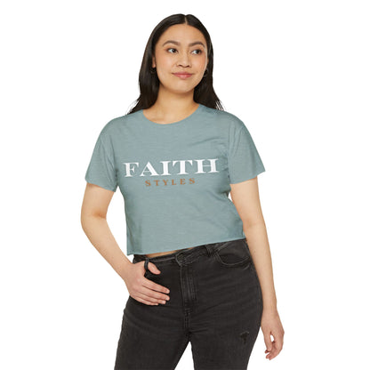 Women's Festival Crop Top - Faith Styles, Casual Summer Top, Music Festival Apparel, Boho Chic Tee, Everyday Wear