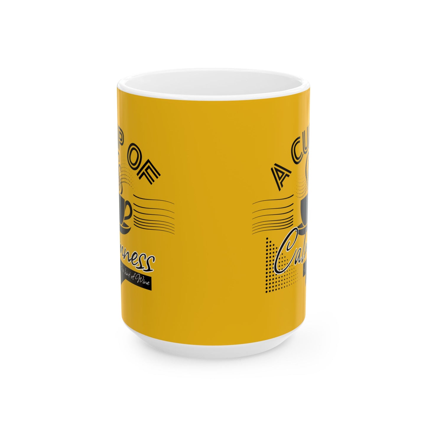 FaithStyles Coffee Lover Ceramic Mug — "A Cup of Calmness" Inspirational Yellow Coffee Mug (11oz, 15oz)