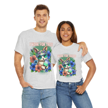 Cute Bunny Graphic Tee for Treat Lovers, Summer Fun Shirt, Animal Lover Gift, Cute Gift for Her, Floral T-Shirt