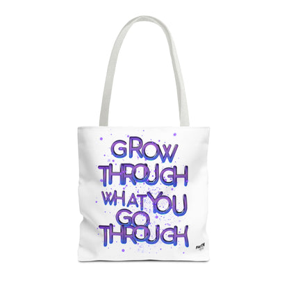 FaithStyles Tote — "Grow Through What You Go Through" Inspirational Quote Bag