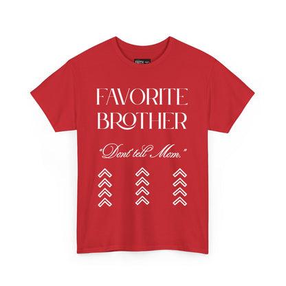 Favorite Brother Unisex Heavy Cotton Tee - Perfect Gift for Siblings, Casual Wear, Birthday, Family Reunion, Everyday Comfort