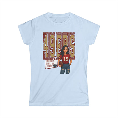 49ers Women's Softstyle Tee, sporty t-shirt, football fan shirt, casual apparel, NFL women's top, game day outfit