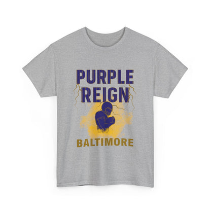 Purple Reign Male Cotton Tee - Bold Style for Baltimore Fans, Casual