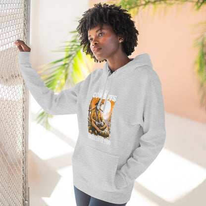 Three-Panel Fleece Hoodie-Front & Back Images