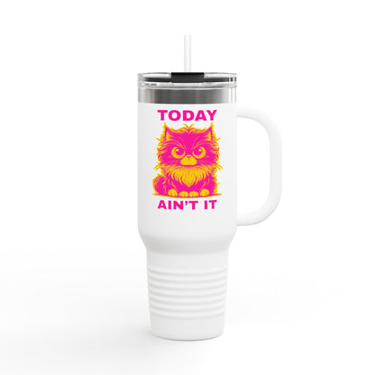 Colorful Insulated Travel Mug with Fun Design, 40oz Coffee Tumbler, Cat Lover Gift, Funny Travel Mug, Perfect for Daily Commute, Birthday