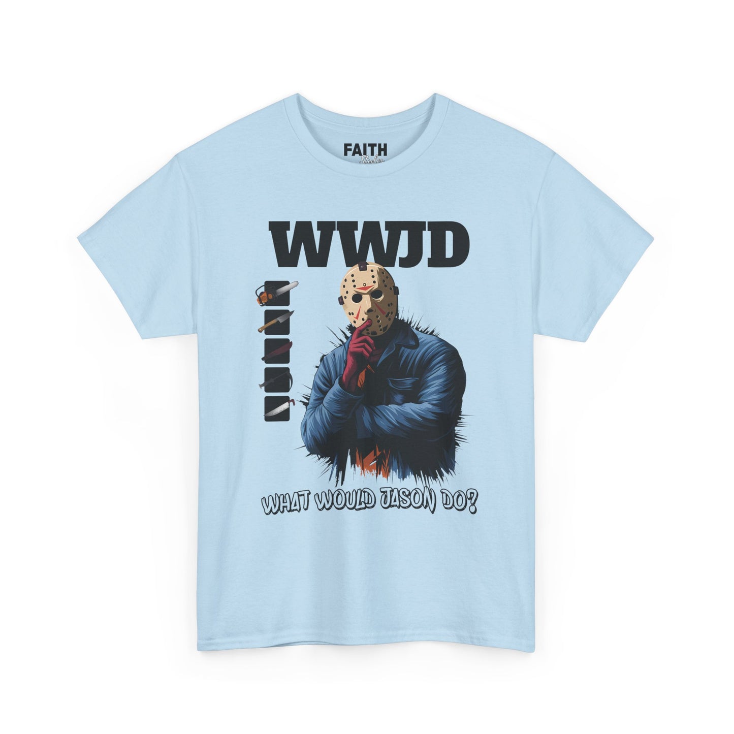 WWJD Unisex Heavy Cotton Tee, Graphic T-Shirt, Casual Wear, Gift for Him, Trendy Apparel, Statement Tee
