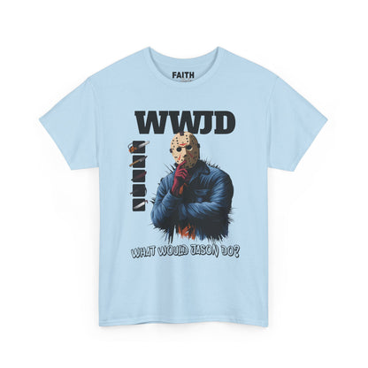 WWJD Unisex Heavy Cotton Tee, Graphic T-Shirt, Casual Wear, Gift for Him, Trendy Apparel, Statement Tee