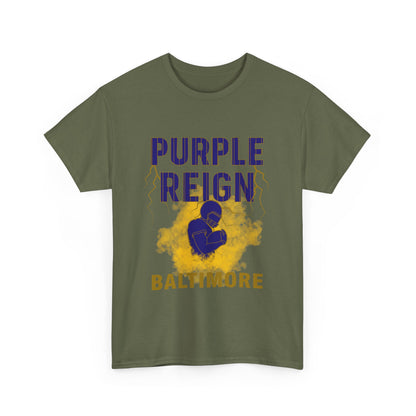 Purple Reign Male Cotton Tee - Bold Style for Baltimore Fans, Casual