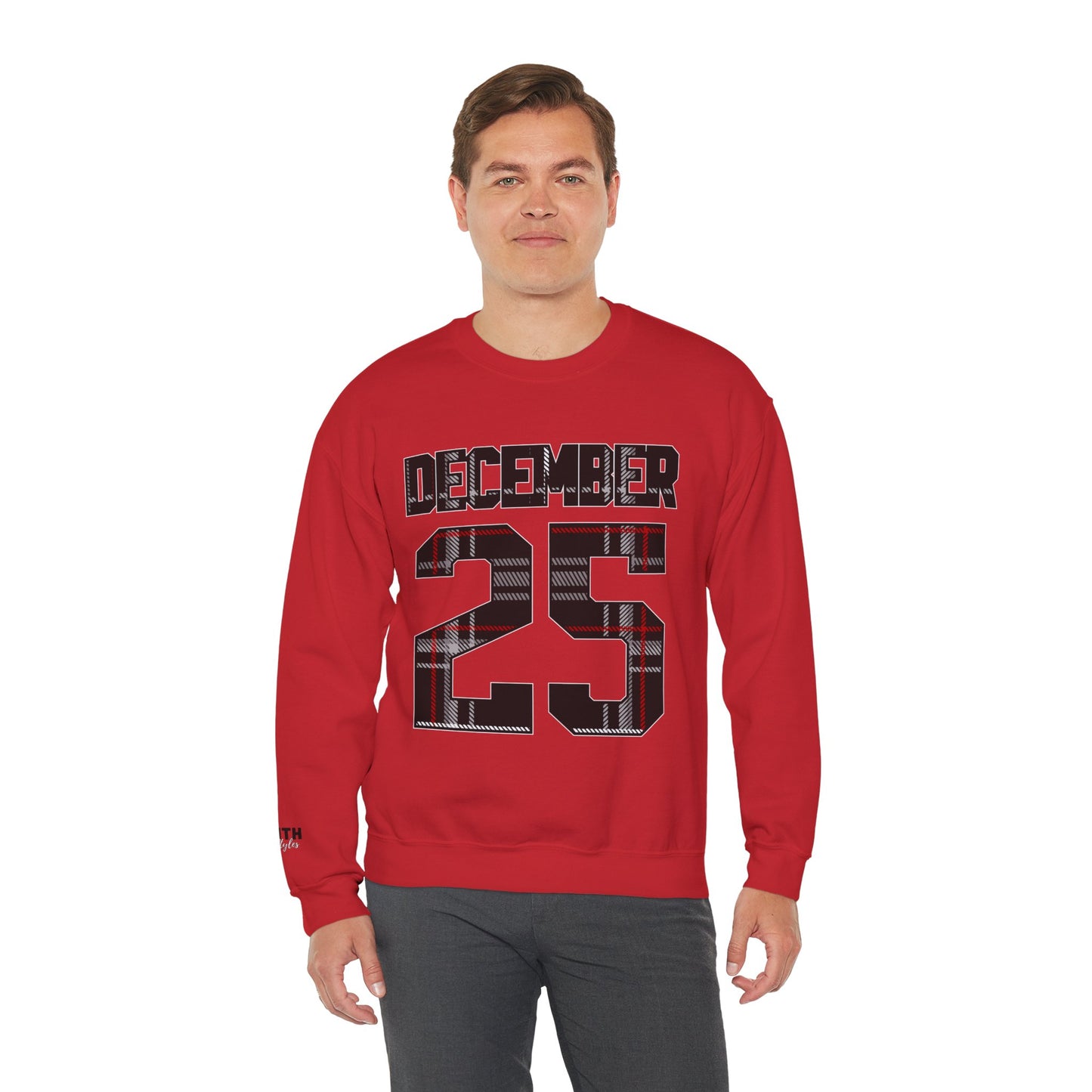 December 25 Plaid Number Crewneck Sweatshirt