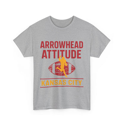 Male Heavy Cotton Tee, Arrowhead Attitude, Football Tee