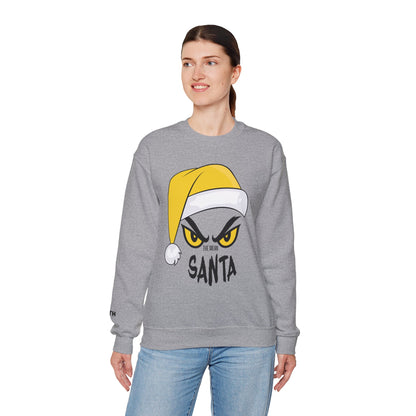 The Mean SANTA Sweatshirt -  Holiday Crewneck - Yellow