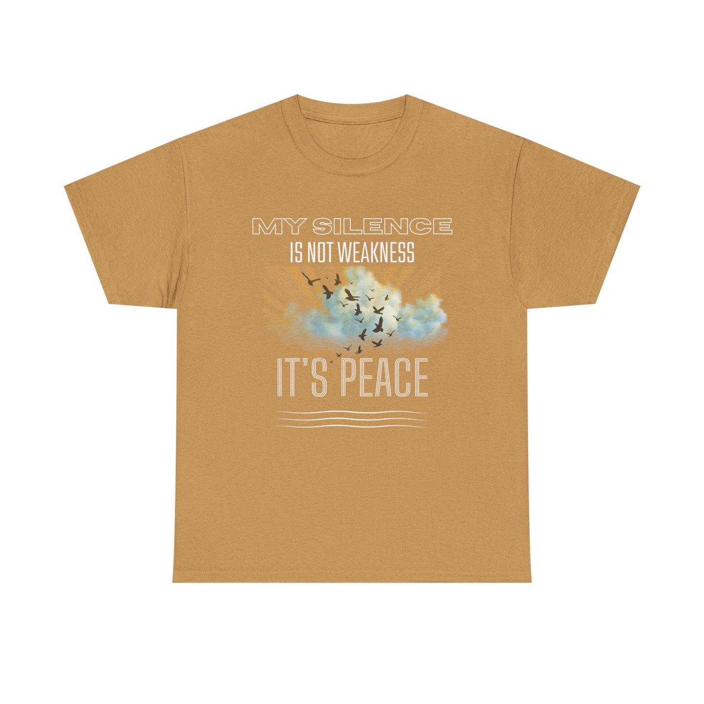 Male Heavy Cotton Tee - "My Silence is Not Weakness, It's Peace" - Inspirational Gift for Mindfulness, Self-Care, and Peace Lovers, [...]