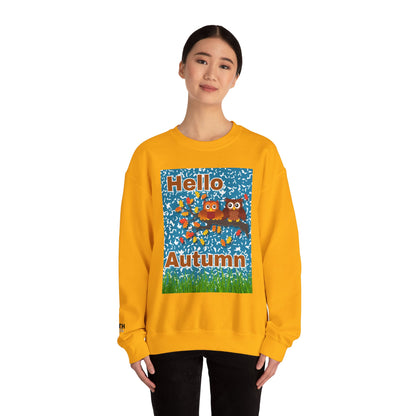 Autumn Owl Crewneck Sweatshirt, Cozy Fall Apparel, Seasonal Gift, Halloween, Thanksgiving, Cute Sweatshirt, Unisex Fall Fashion