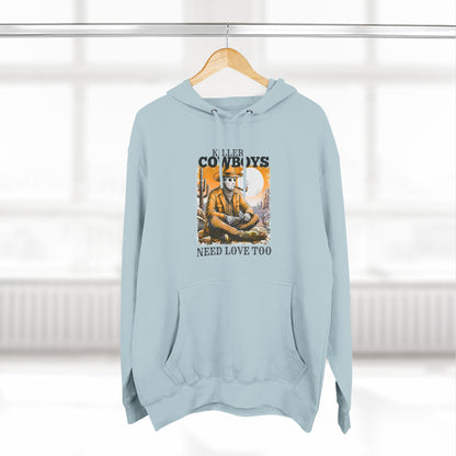 Three-Panel Fleece Hoodie-Front & Back Images