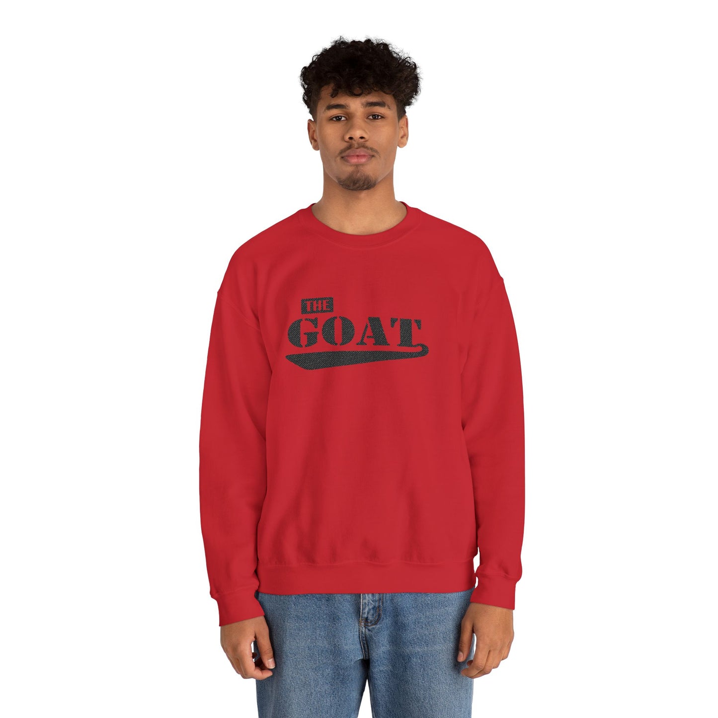 NEW FaithStyles Embroidery GOAT Crewneck Sweatshirt — 'The GOAT' Graphic Pullover