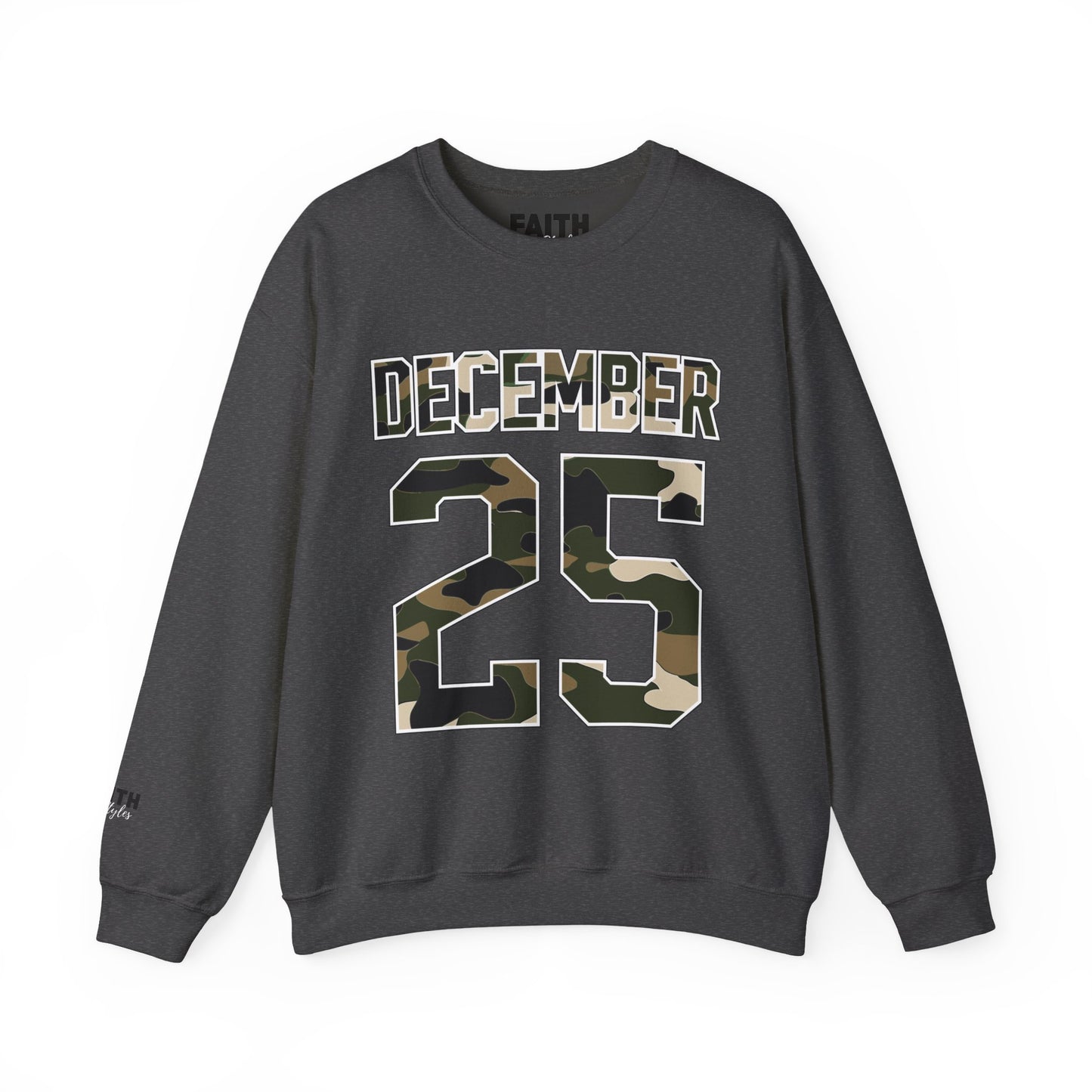 December 25 Camouflage Crewneck Sweatshirt - Christmas Holiday Tee