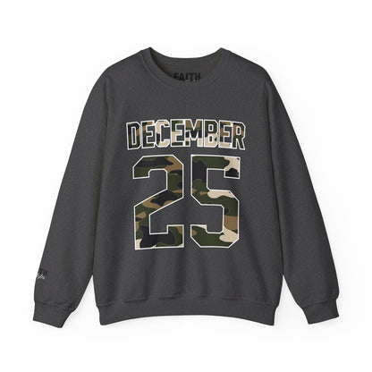 December 25 Camouflage Crewneck Sweatshirt - Christmas Holiday Tee