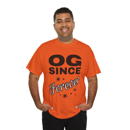 Grandpa Heavy Cotton Tee - OG Since Forever, Casual Tee, Trendy Graphic Shirt, Gift for Friends, Streetwear Fashion