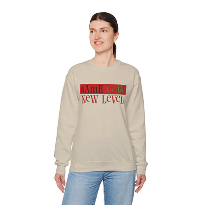 Crewneck Sweatshirt — "Same Core New Level" Graphic Pullover