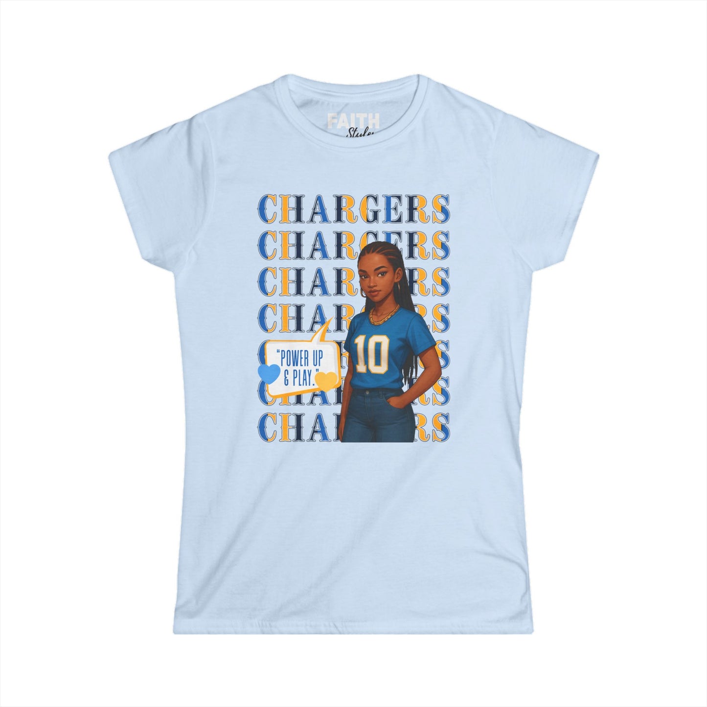 Charger Pride Women's Tee - Softstyle Sporty Shirt, Game Day Apparel, Casual Wear, Fan Fashion, Gift for Her