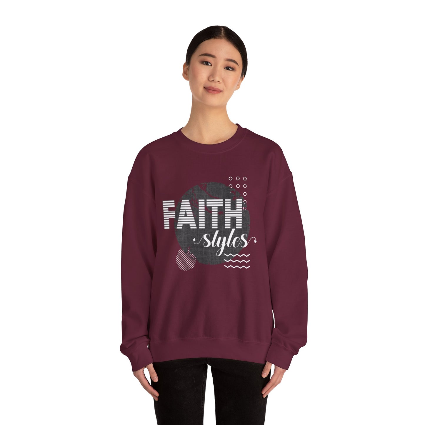 Faith Styles Unisex Heavy Blend™ Crewneck Sweatshirt - Cozy Spiritual Apparel for Everyday Wear, Gift for Friends, Comfort