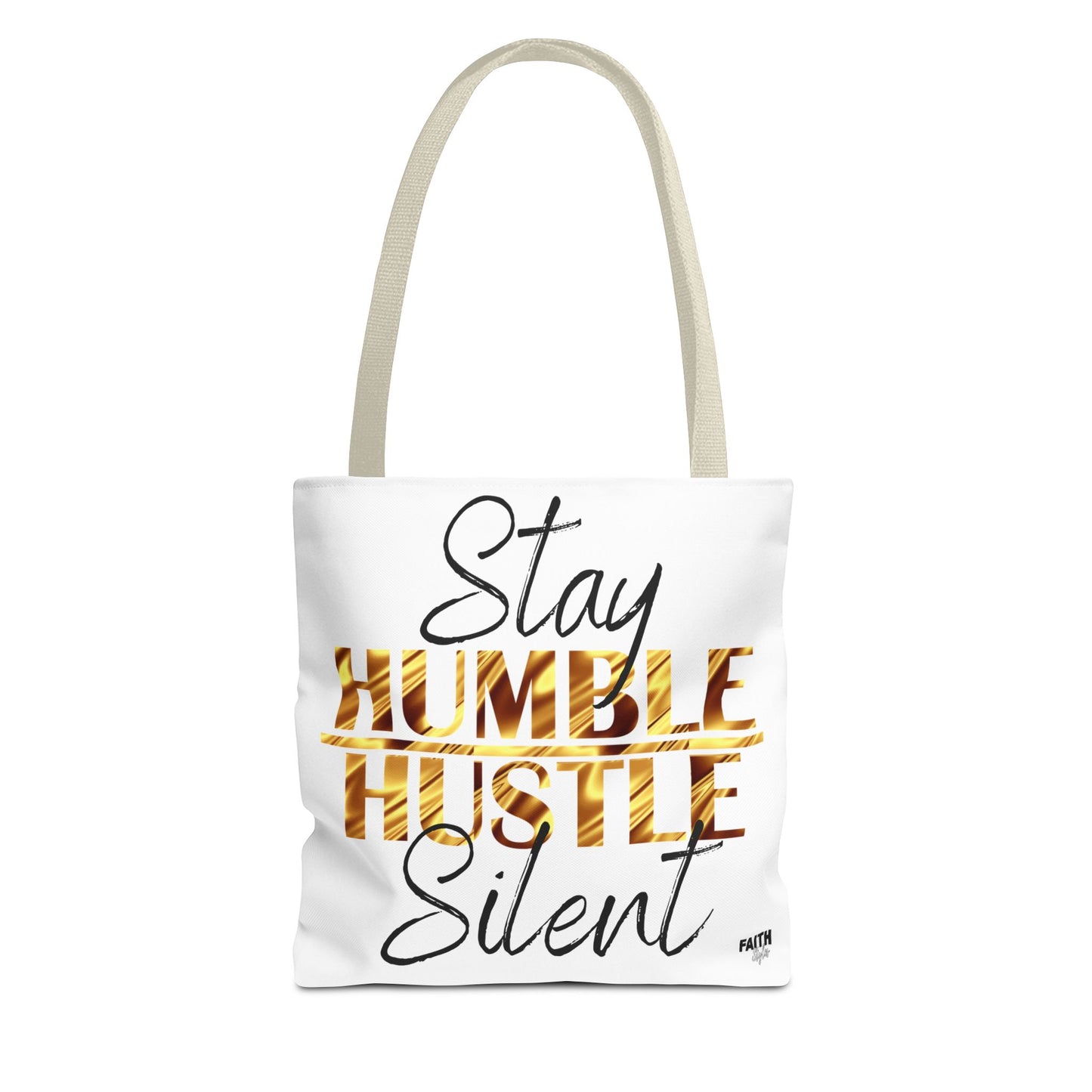 FaithStyles Stay Humble Hustle Silent Tote Bag — Motivational Leopard Print Canvas Tote