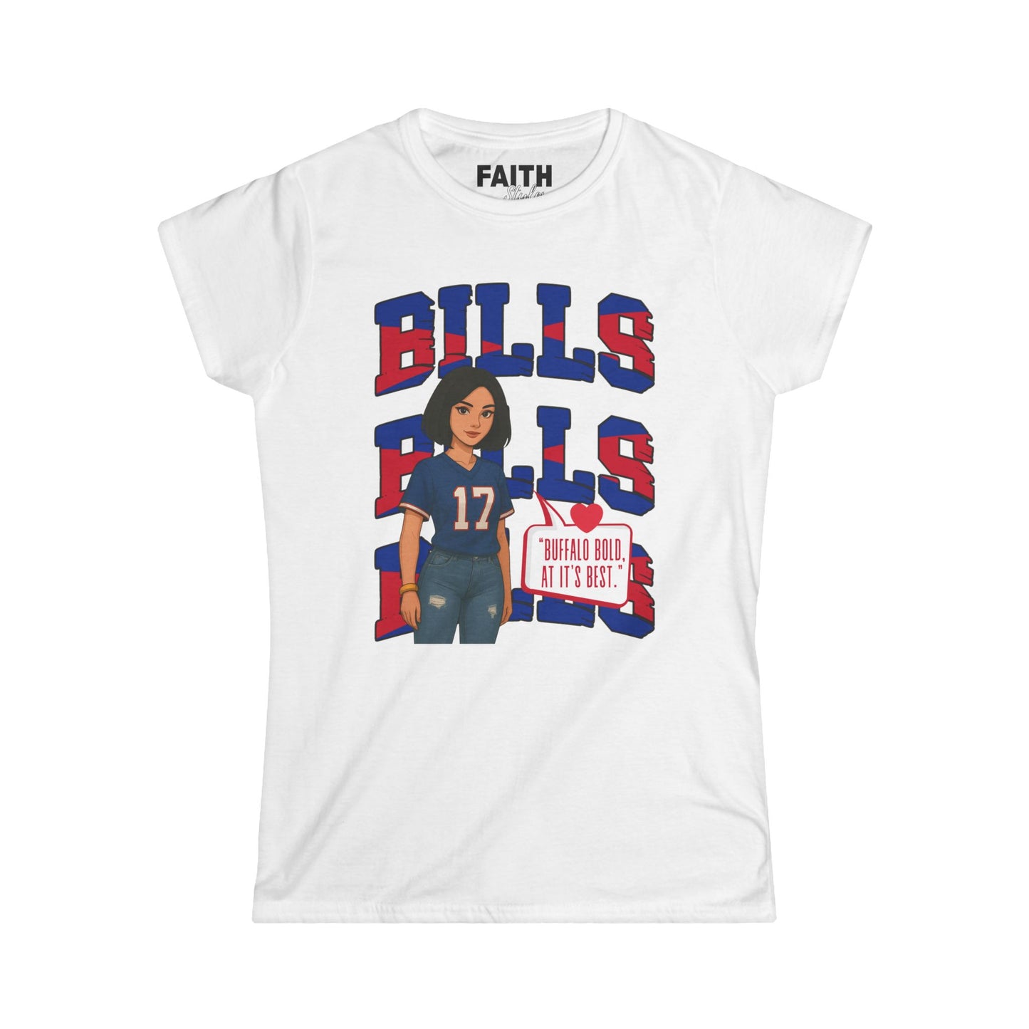 Bills Inspired Women's Fan Tee | Softstyle Shirt for Game Day, Sports Apparel, Gift for Her, Team Spirit Wear