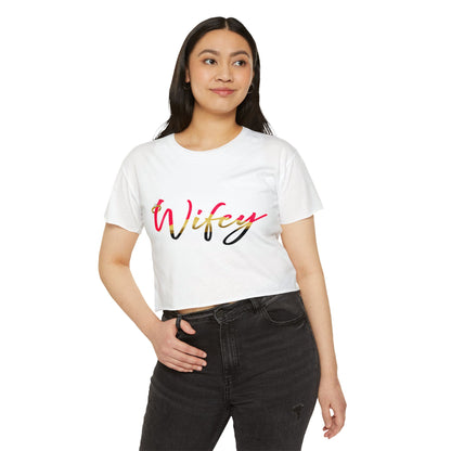 Women's Festival Crop Top, Cute Wifey Top, Summer Crop Shirt, Boho Style Tee, Trendy Women's Apparel, Festival Outfit