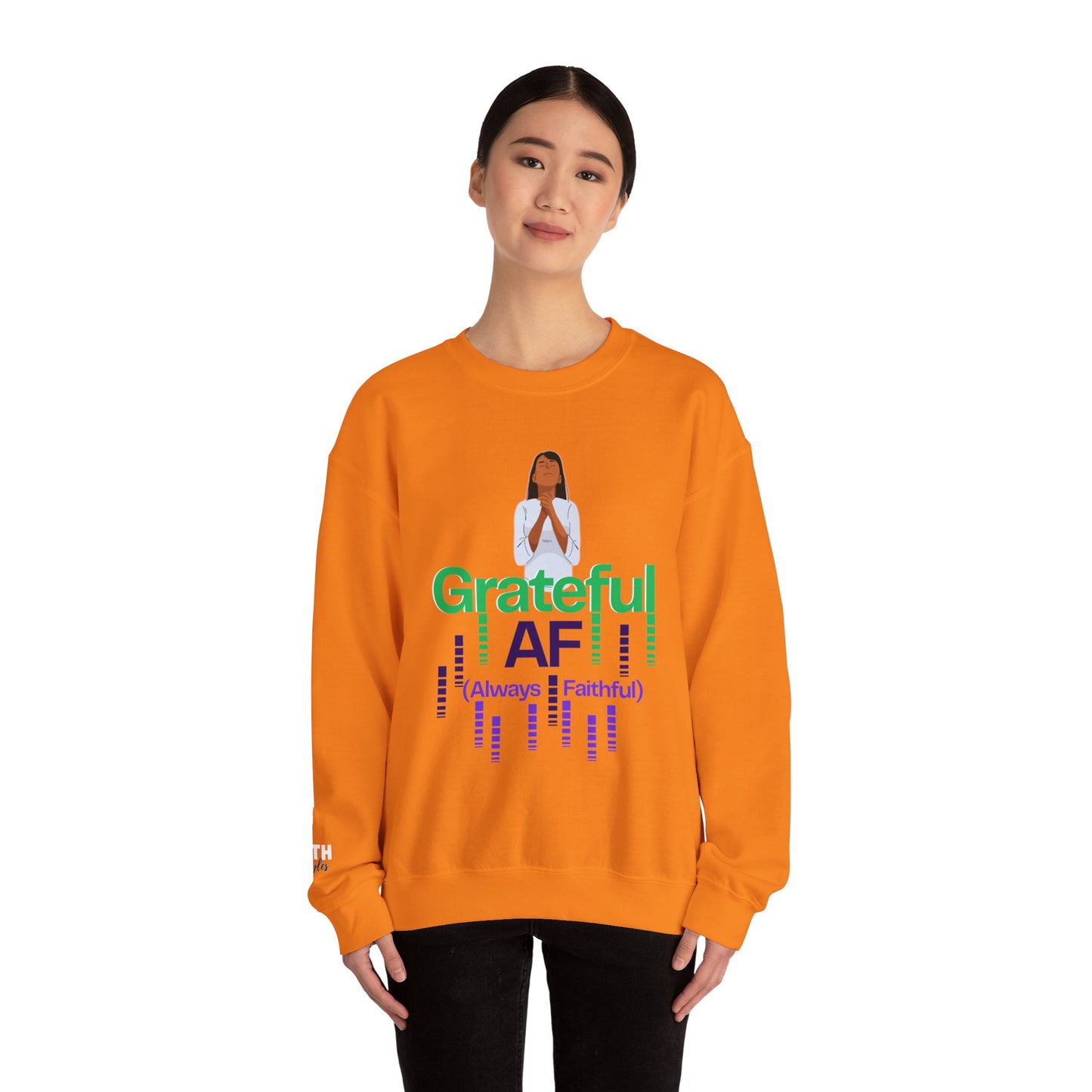 Women Grateful AF Crewneck Sweatshirt | Cozy Unisex Pullover for Thanksgiving, Gifts, and Everyday Wear