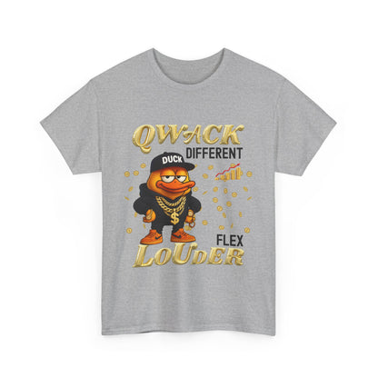 Qwack Different Unisex Heavy Cotton Tee, Fun T-Shirt, Gift for Duck Lovers, Casual Wear, Streetwear Style, Summer Vibes