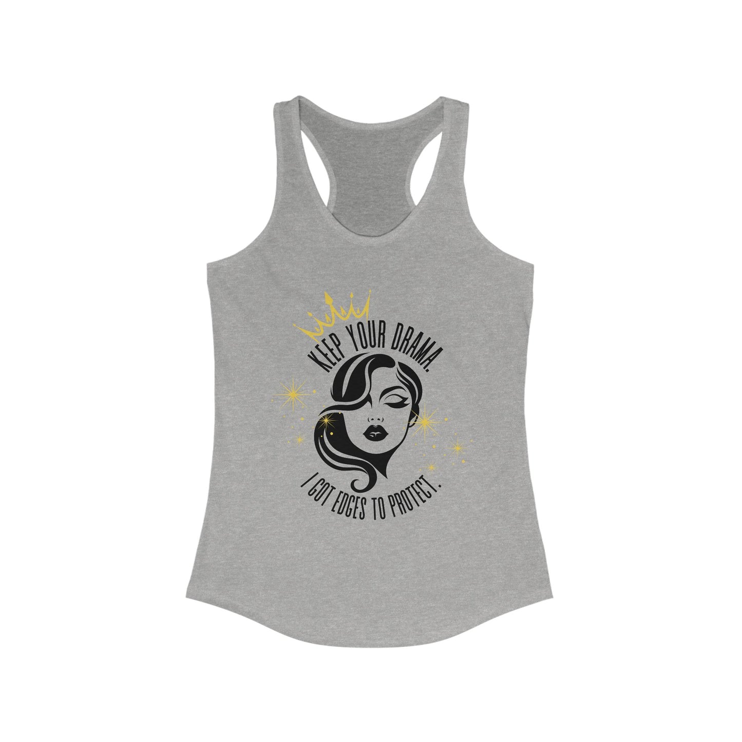 Empowering Women's Racerback Tank - Keep Your Drama, Fitness Apparel, Casual Wear, Gift for Her, Workout Top, Motivational Clothing