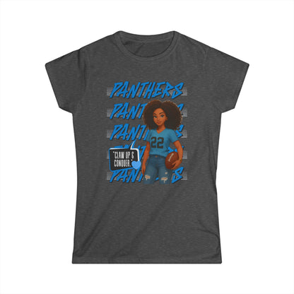 Panthers Cheer Women's Softstyle Tee, Cute Graphic Tee for Football Fans, Sportswear for Game Days and Events, Gift for Cheerleaders