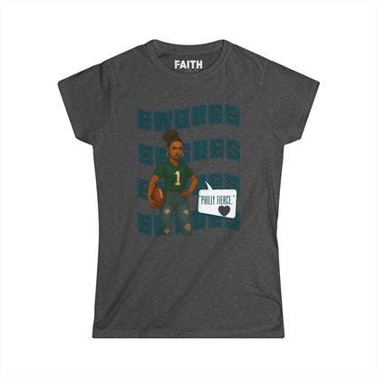 Cheerful Sports Tee for Women, Perfect for Game Day, Eagles Fan Shirt, Casual Wear, Unique Gift, Sports Apparel