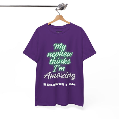 Unisex Heavy Cotton Tee - My Nephew Thinks I'm Amazing, Perfect Gift for Family, Birthday Tee, Funny Quote Shirt, Casual Wear, Gifts [...]
