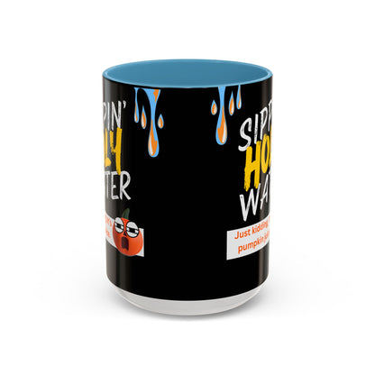 Sippin' Holy Water Coffee Mug, Funny Pumpkin Juice Mug, Halloween Coffee Cup, Unique Gift for Fall, Cute Office Mug, Quirky Kitchenware