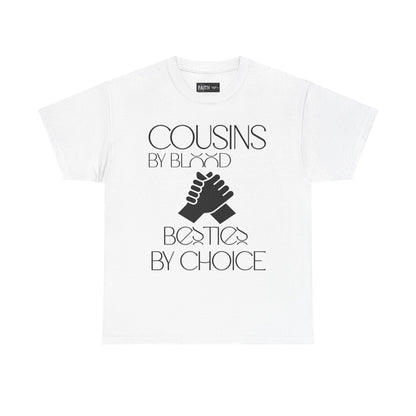 Cousins & Besties Tee, Unisex Heavy Cotton T-Shirt, Family Reunion Apparel, Friendship Gift, Casual Wear, Summer Style