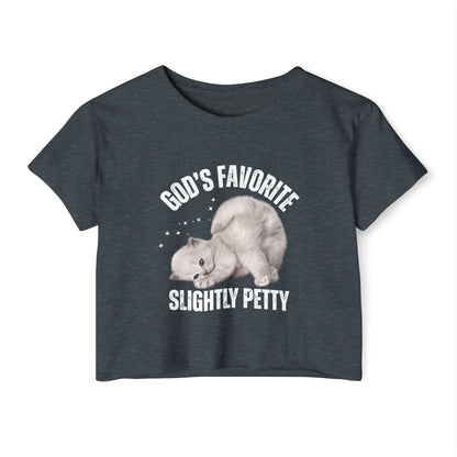 God's Favorite Slightly Petty Women's Festival Crop Top, Cute Summer Shirt, Fun Graphic Tee, Festival Outfit, Trendy Streetwear