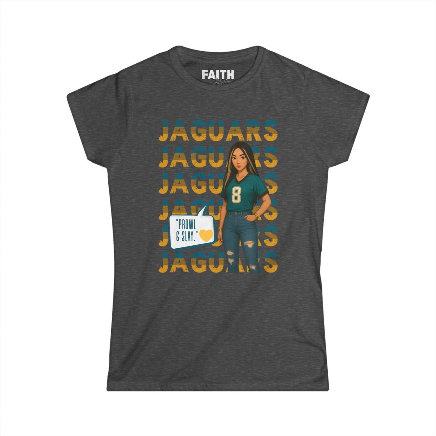 Jaguars Women's Softstyle Tee - Perfect for Game Day, Football Fans, Casual Wear, Gifts, Sports Apparel