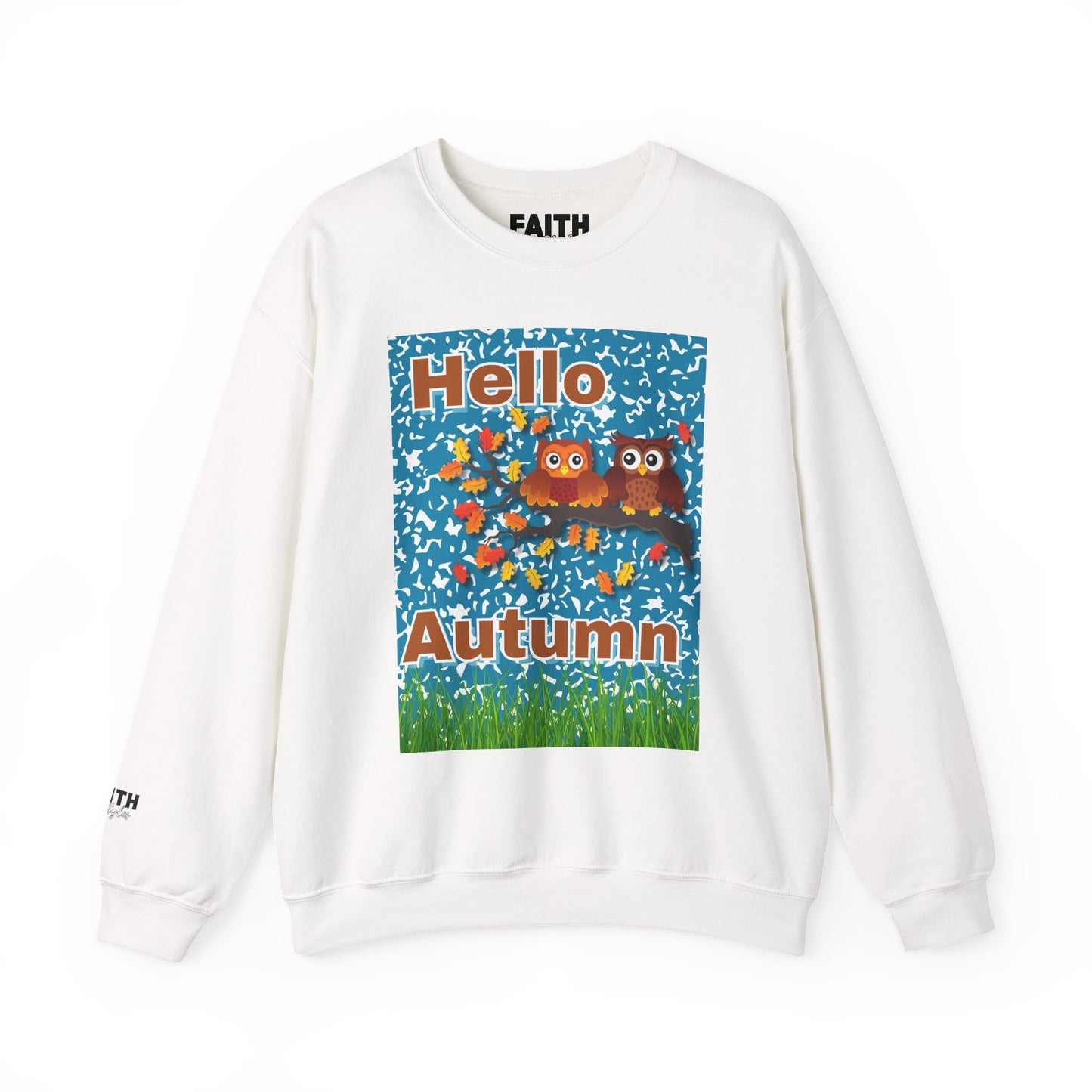 Autumn Owl Crewneck Sweatshirt, Cozy Fall Apparel, Seasonal Gift, Halloween, Thanksgiving, Cute Sweatshirt, Unisex Fall Fashion