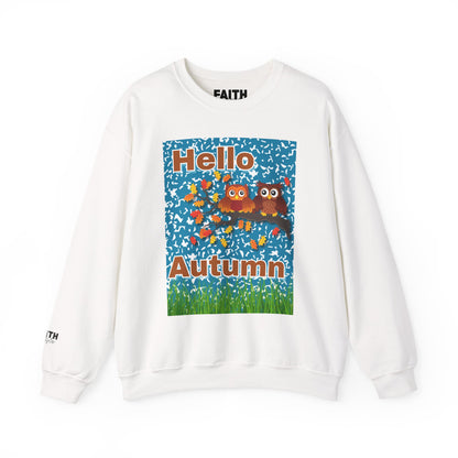 Autumn Owl Crewneck Sweatshirt, Cozy Fall Apparel, Seasonal Gift, Halloween, Thanksgiving, Cute Sweatshirt, Unisex Fall Fashion