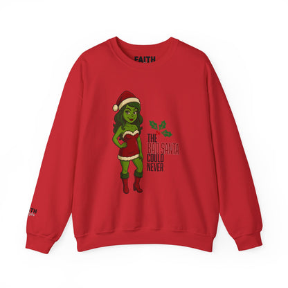 Christmas Girl Holiday Sweatshirt — 'The Bad Santa Could Never' Christmas Crewneck