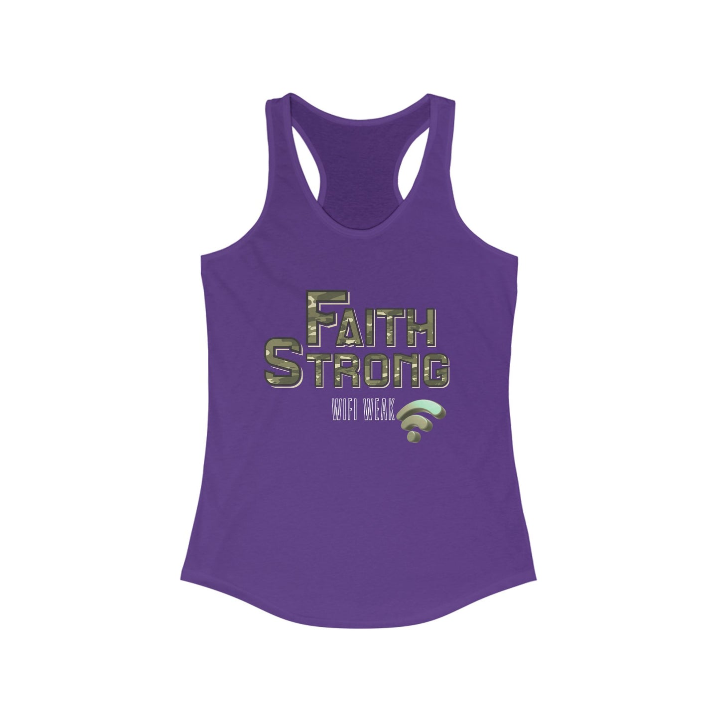 Faith Strong Women's Racerback Tank - Motivational Sleeveless Top, Fitness Apparel, Workout Gear, Spiritual Clothing, Gifts for Her