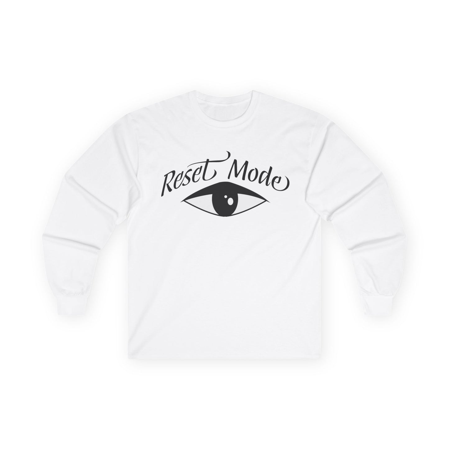 Reset Mode Long Sleeve Tee — Minimal Eye Graphic Spiritual Streetwear