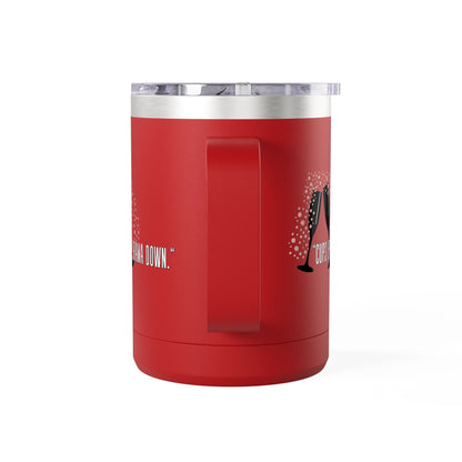 Celebratory Coffee Mug Tumbler, Cheers Gift for Friends, 15oz Drinkware for Parties, Birthdays, Wedding, Fun Gatherings